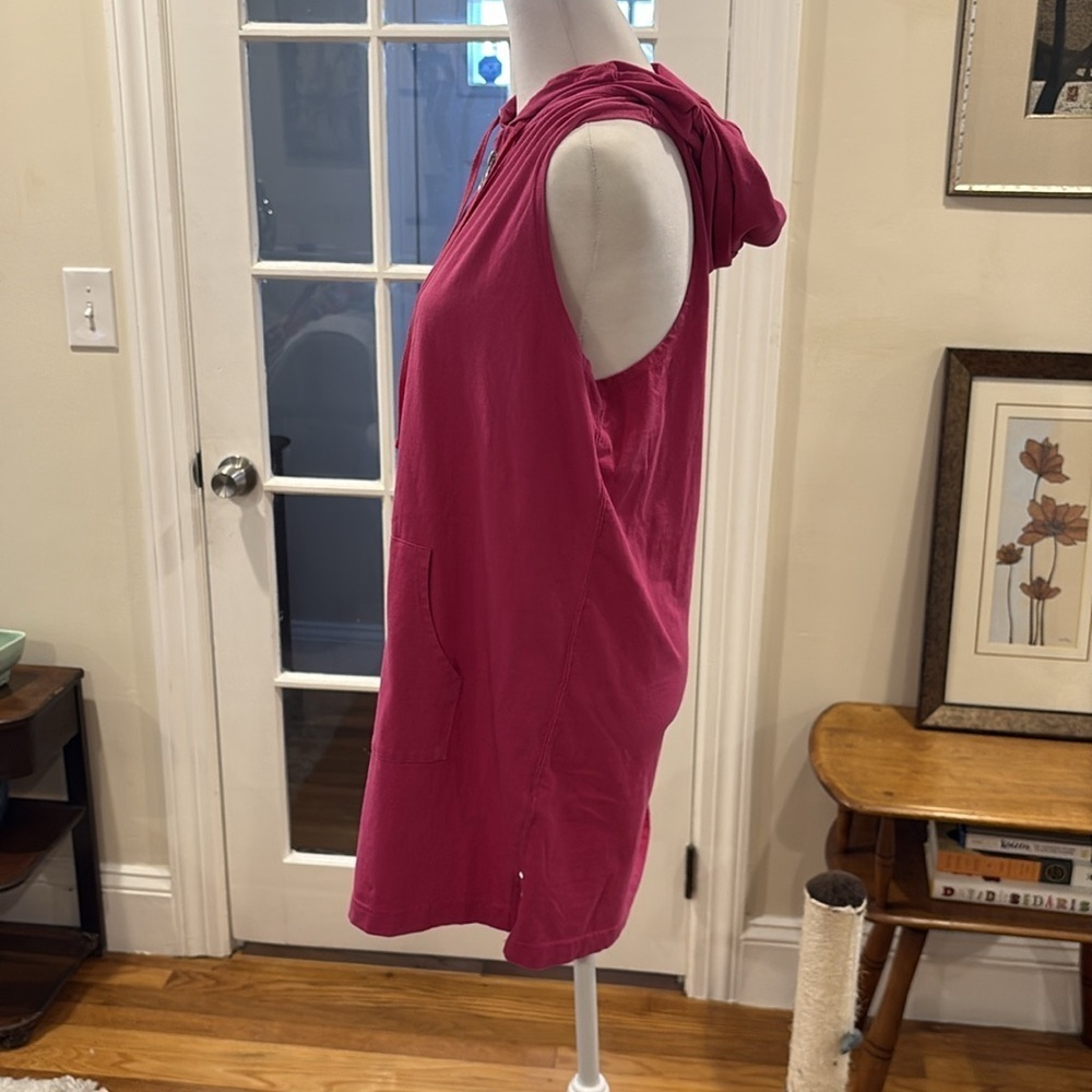 Croft & Barrow Pink Sleeveless Hooded cover-up - Picture 4 of 9